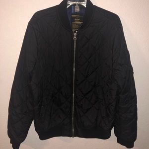 H&M black quilted bomber jacket
